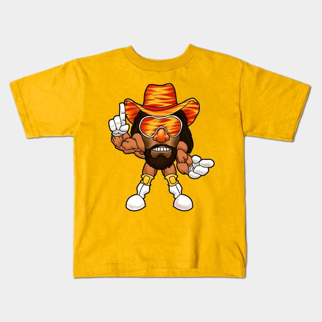 Savage Potato Head Kids T-Shirt by Rumble's Blue and Friends Too 